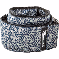 Jim Dunlop Jacquard Fleurs De Skull Guitar Strap (D6715) Blue/Gray