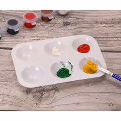 Penta Angel Art Paint Tray Palette 3Pcs 6 Well Plastic Rectangular Paint Tray for Watercolor Painting