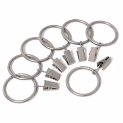 Metal Curtain Clip Rings 2 Inch Interior Diameter Set of 14 (Nickel Sa