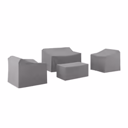 4Pc Furniture Cover Set Gray - Loveseat 2 Chairs & Coffee