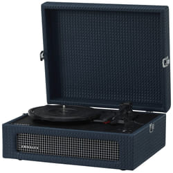 Crosley CR8017B-NY Voyager Vintage Portable Vinyl Record Player Turntable with Bluetooth in/Out and Built-in Speakers  Navy