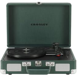 Crosley CR8005F-EM Cruiser Plus Vintage 3-Speed Bluetooth in/Out Suitcase Vinyl Record Player Turntable  Dark Emerald