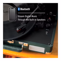 Crosley CR8005F-EM Cruiser Plus Vintage 3-Speed Bluetooth in/Out Suitcase Vinyl Record Player Turntable  Dark Emerald