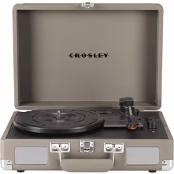 Crosley CR8005F-TE Cruiser Plus Vintage 3-Speed Bluetooth in/Out Suitcase Vinyl Record Player Turntable Taupe