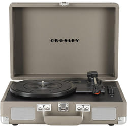 Crosley CR8005F-TE Cruiser Plus Vintage 3-Speed Bluetooth in/Out Suitcase Vinyl Record Player Turntable  Taupe