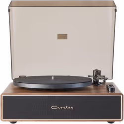 Crosley CR6046A-WAGL Stave 2-Speed Bluetooth Record Player Turntable with Built-in Speakers Walnut