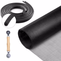 Screen Repair Kit for Windows and Doors 48 x 100"""" Adjustable Fiberglass Screens with Rolling Tool and Screen Retainer Spl ...