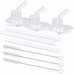 Marbe Replacement Straws for Thermos Funtainer 12 Ounce Bottle 3 Pieces Straw Cleaning Brushes Safe to Use for Adult and Chi ...