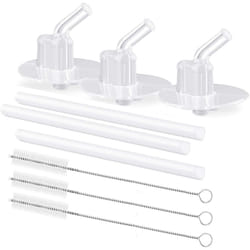 Marbe Replacement Straws for Thermos Funtainer 12 Ounce Bottle  3 Pieces Straw Cleaning Brushes Safe to Use for Adult and Children stainless-steel