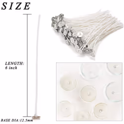 EricX Light 100 Piece Natural Candle Wick, Low Smoke 6 Pre-Waxed & 100% Natural Cotton Core,For Candle Making,Candle DIY