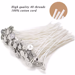 EricX Light 100 Piece Natural Candle Wick, Low Smoke 6 Pre-Waxed & 100% Natural Cotton Core,For Candle Making,Candle DIY