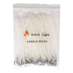 EricX Light 100 Piece Candle Wick 8"""""""" Pre-Waxed Cotton Core for Candle Making Candle DIY