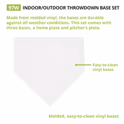 Champion Sports Throwdown Base Set: 5 Youth League Kids Baseball & Softball Rubber Throw Down Bases - Boys & Girls Training & Practice Equipment  Whit