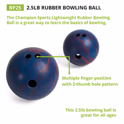 Champion Sports Rubber Bowling Ball - 2.5 Lb