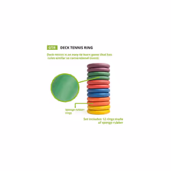 Champion Sports Deck Tennis Rings: Outdoor Party, Beach & Playground Game for Adults, Kids & Families - Set of 12 Rubber Disks for Tennikoit Games