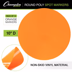 Champion Sports Round Poly Spot Markers for Sports  Activities  and Social Distancing - 10-inch  Set of 12 - Blue