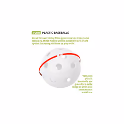 Champion Sports Plastic Baseball  White - One Dozen (12)  9-Inch