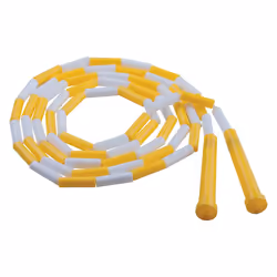 Champion Sports Classic Plastic Segmented Beaded Jump Ropes - Phys. Ed Gym Fitness and Recreational Use 8'L Yellow/White