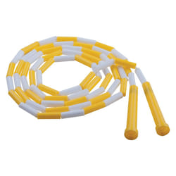 Champion Sports Classic Plastic Segmented Beaded Jump Ropes - Phys. Ed  Gym  Fitness and Recreational Use  8'L  Yellow/White