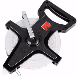 Champion Sports Open Reel Measure Tape 165 ft 50 Meters with Metal Spike Hand Crank - Open Tape Measure for Track and Fie ...