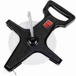 Champion Sports Open Reel Measure Tape 250 ft 75 Meters with Metal Spike Hand Crank - Open Tape Measure for Track and Fie ...