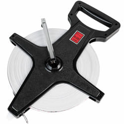 Champion Sports Open Reel Measure Tape  330 ft  100 meters  with Metal Spike  Hand Crank - Open Tape Measure for Track and Field  Long Jump - Durable