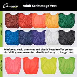 Champion Sports Adult Mesh Practice Scrimmage Vest  Royal Blue (Pack of 12)