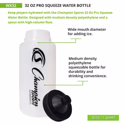 Champion Sports WX32 Pro Squeeze Water Bottle