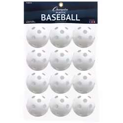 Champion Sports 9"" Hollow Plastic Baseball Set - Athletic Baseball Equipment - Practice Baseballs Plastic Hollow - Regulatio ...