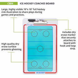Champion Sports Large Dry Erase Board for Coaching Hockey - Whiteboards for Strategizing  Techniques  Plays - 2-Sided Boards with Clip - Front Side Fu