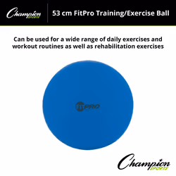 Champion Sports Exercise  Stability  Balance Ball  52 cm  Blue - Premium Quality  Pop-Resistant Gym Medicine Balls for Strength and Core Training  Reh