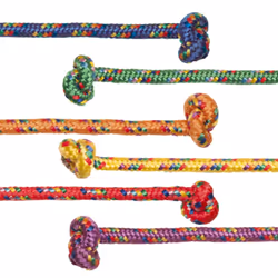 Champion Sports Braided Nylon Jump Ropes 8 Ft Assorted 6/Pack