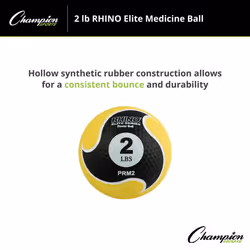 Champion Sports Rhino Elite Medicine Ball (2 pounds)  Yellow