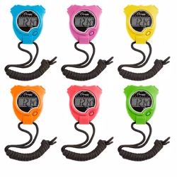 Champion Sports 910NSET Stopwatch Timer Set: Waterproof HandHeld Digital Clock Sport Stopwatches 6 Pack