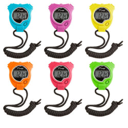 Champion Sports 910NSET Stopwatch Timer Set: Waterproof  HandHeld Digital Clock Sport Stopwatches  6 Pack
