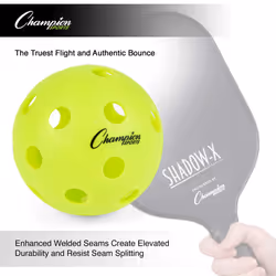 Champion Sports Indoor Pickleball Balls: USAPA Approved Official Size Tournament Pickleballs - Optic Yellow Pickleball Ball Set for Indoor Courts - 6