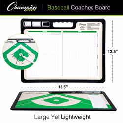 Champion Sports XL Dry Erase Board for Coaching Baseball - Whiteboards for Strategizing  Techniques  Plays - 2-Sided Game Boards with Handle - Front S