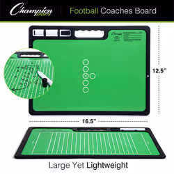 Champion Sports XL Dry Erase Board for Coaching Football - Whiteboards for Strategizing  Techniques  Plays - 2-Sided Game Boards with Handle - Front S
