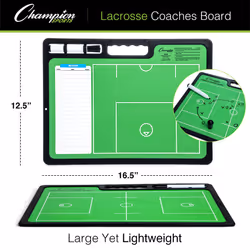 Champion Sports XL Dry Erase Board for Coaching Lacrosse - Whiteboards for Strategizing  Techniques  Plays - 2-Sided Game Boards with Handle - Front S