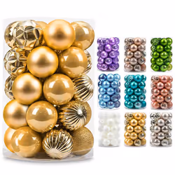 AMS 34ct Christmas Ball Mini Ornaments Party Decorations Shatterproof Festival Pendant Hangings for Xmas Tree Decor1.57''/40m ...