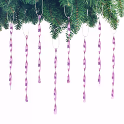 AMS Christmas Tree Ornaments 24PCS Aluminum Twisted Icicles Ornament Set for Christmas Tree New Year Party Decorations Suppli ...