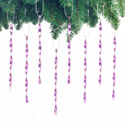 AMS Christmas Tree Ornaments 24PCS Aluminum Twisted Icicles Ornament Set for Christmas Tree New Year Party Decorations Supplies(Shiny 7"" Light Purple