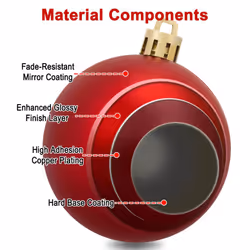 AMS 2.36''/60mm 34ct Christmas Ball Large Ornaments Party Decorations Shatterproof Festival Pendant Hangings for Xmas Tree Decor 60mm, Red