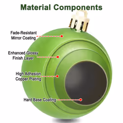 AMS 2.36''/60mm 34ct Christmas Ball Large Ornaments Party Decorations Shatterproof Festival Pendant Hangings for Xmas Tree Decor 60mm,Green