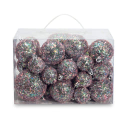 AMS 34ct Handmade Iridescent Christmas Balls Shatterproof Xmas Ornaments Glitter Special Color DecorationGray Iridescence