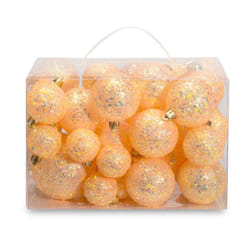 AMS 34ct Handmade Iridescent Christmas Balls Shatterproof Xmas Ornaments Glitter Special Color DecorationOrange Iridescence