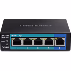 Trendnet TE-GP051 network switch Unmanaged Gigabit Ethernet (10/100/1000) Power over Ethernet (PoE) Black