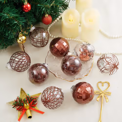 30ct Christmas Ball Ornaments-60mm/2.36" Shatterproof Clear Plastic Xmas Balls Baubles Set with Stuffed Delicate Sparkling, Hanging Christmas Tree Dec