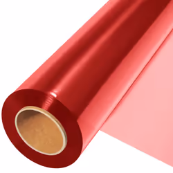 JOYIT Red Cellophane Wrap Roll (200 Ft. Long X 17.5 in. Wide) - 2.5 Mil Thick Transparent Red Cellophane Wrapping Paper Col ...