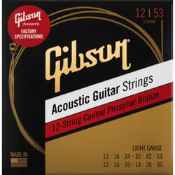 Gibson Phosphor Bronze Acoustic Guitar Strings  12-String - Light Gauge